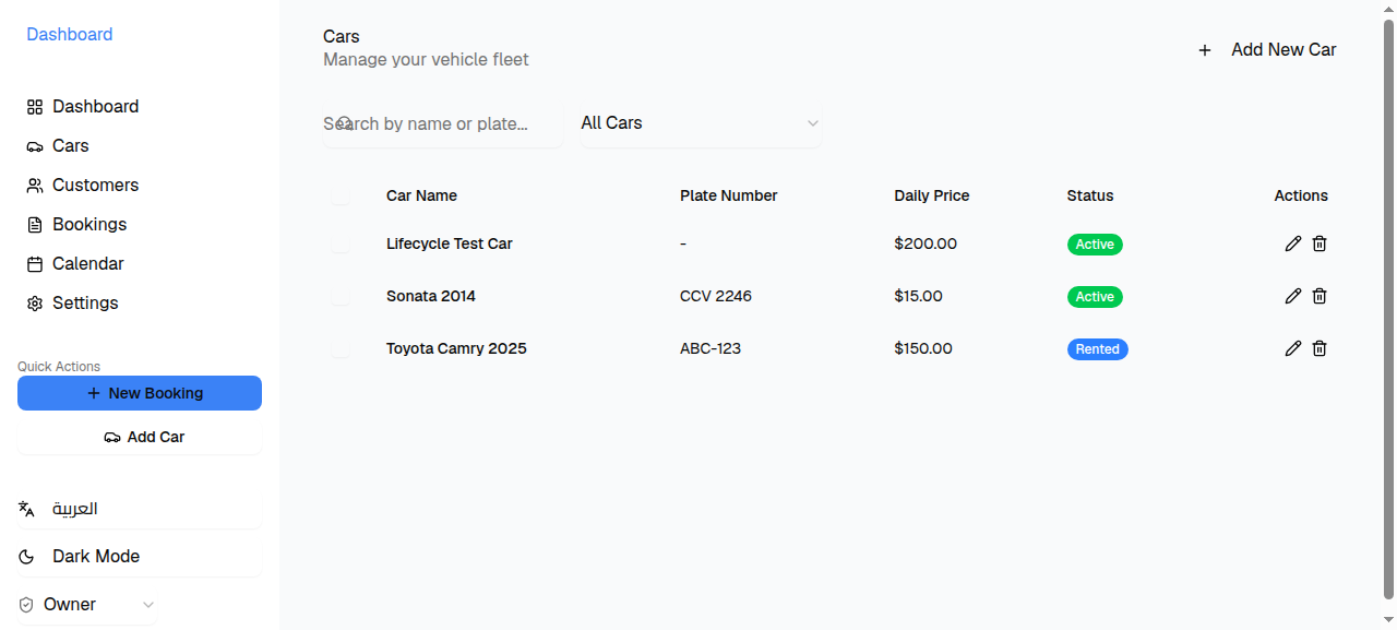MacroRentals fleet management